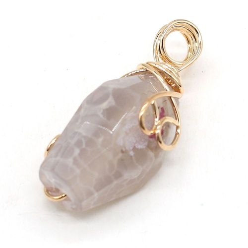 Breloque En Pierre Naturelle, Fil D'or À Enroulement Irrégulier, Pendentif En Agate, Motif De Dragon, Pour Bricolage, Collier, Accessoires De Bijoux, Fabrication De Cadeaux