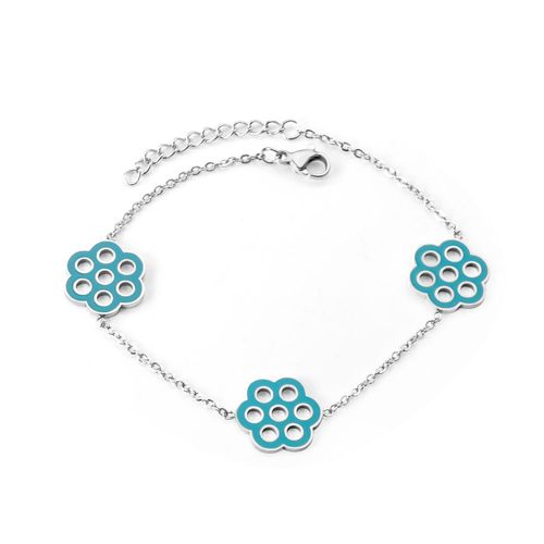 Luxusteel-Bracelet Mauvais ¿Il Bleu En Acier Inoxydable Pour Femme, Clip, Lien Cubain, Bijoux Bling, Cadeau À La Mode