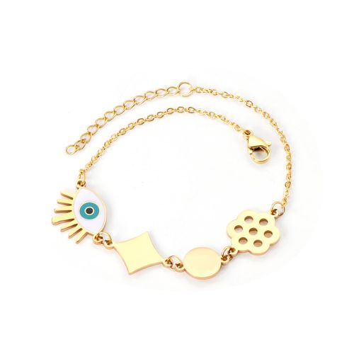 Luxusteel-Bracelet Mauvais ¿Il Bleu En Acier Inoxydable Pour Femme, Clip, Lien Cubain, Bijoux Bling, Cadeau À La Mode