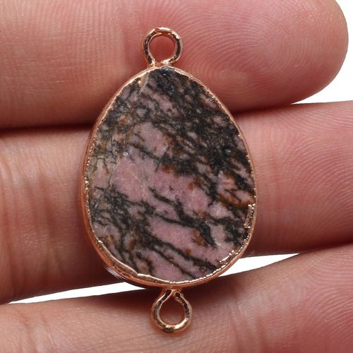 Pendentif En Pierre Naturelle, Quartz Rose, Cristal Agate, Connecteur De Goutte, Collier Rétro, Bracelet, Accessoire De Bijoux, Fabrication De Cadeaux