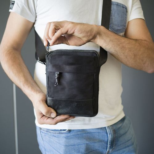 Bandoleras Hombre - Bolso Hombre Bandolera Ajustable - Bandolera Hombre JASLEN De Nylon-Polipiel - Bolso Bandolera Hombre. Bolso De Hombre Pequeño. 312920