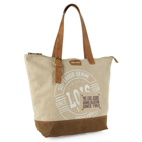 Bolso Mujer - Bolsos Mujer De Marca Lois - Bolso Mujer Mediano. Bolso Shopper Mujer. Bolsos De Mujer De Canvas-Polipiel - Bolso Tote Mujer 318781