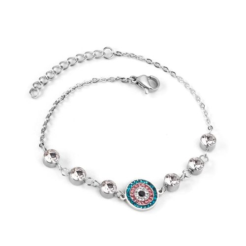 Luxusteel-Bracelet Mauvais ¿Il Bleu En Acier Inoxydable Pour Femme, Clip, Lien Cubain, Bijoux Bling, Cadeau À La Mode
