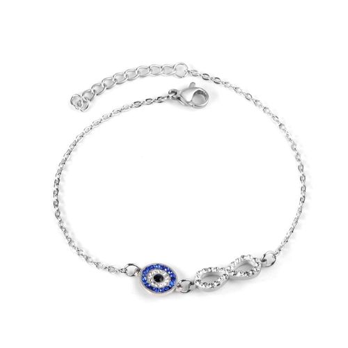 Luxusteel-Bracelet Mauvais ¿Il Bleu En Acier Inoxydable Pour Femme, Clip, Lien Cubain, Bijoux Bling, Cadeau À La Mode