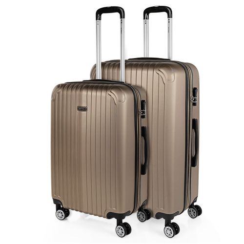 Set De 2 Valises Trolley 55/66/76 Cm En ABS. Rigides, Résistantes Et Légères. Poignée Télescopique. Anses, 4 Roues. Cadenas À Combinaison. Moyenne E Grande. T71516