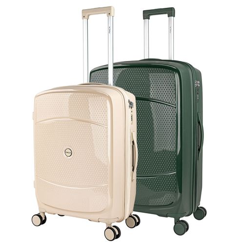 Ensemble De 2 Bagages Rigides Avec Roues Doubles En Polypropylène Avec Verrouillage TSA, Légers Et Résistants, Moyennes Et Grandes Tailles 760216