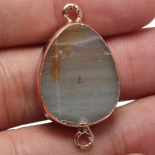 Pendentif En Pierre Naturelle, Quartz Rose, Cristal Agate, Connecteur De Goutte, Collier Rétro, Bracelet, Accessoire De Bijoux, Fabrication De Cadeaux