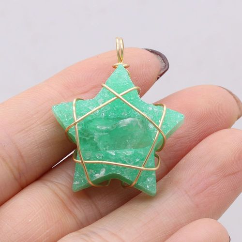 Résine Multicolore Naturelle En Forme D'étoile, Pendentif Mignon, Artisanat Fait À La Main, Bricolage, Collier, Bracelet, Boucle D'oreille, Accessoires De Bijoux, Fabrication De Cadeaux