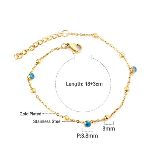 Luxusteel-Bracelet Mauvais ¿Il Bleu Pour Femme, Main Hamsa, Document Or, Acier Inoxydable, Coeur Ikcharm, Bracelet Lien, Bijoux De Ix