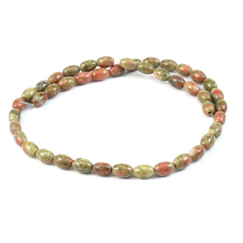 Aventauckland Adt Perlé Pour Bracelet De Bricolage, Pierre Naturelle, Perle De Riz, Jaune, Elin, Vert, 9x6mm, Collier De Bijoux De Direction