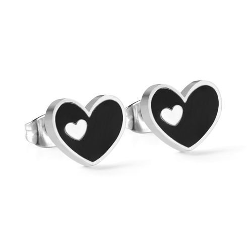Luxusteel-Boucles D'oreilles À Clous En Coquillage De C¿Ur Pour Dames, Enfant, Fille, Acier Inoxydable, Rouge, Bleu, Rouge Rose, Blanc, Noir, Boucle D'oreille Pour Document, Bijoux