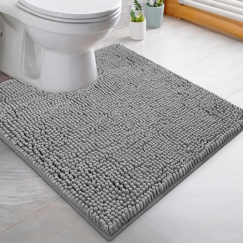 Lot De 2 Tapis De Salle De Bain ¿¿ S¿¿chage Rapide, En Peluche Douce, Antid¿¿rapant, Super Absorbant, Comprend Un Tapis De Toilette Rectangulaire (78,7 X 50,8 Cm) Et En Forme De U (50,8 X 50,8