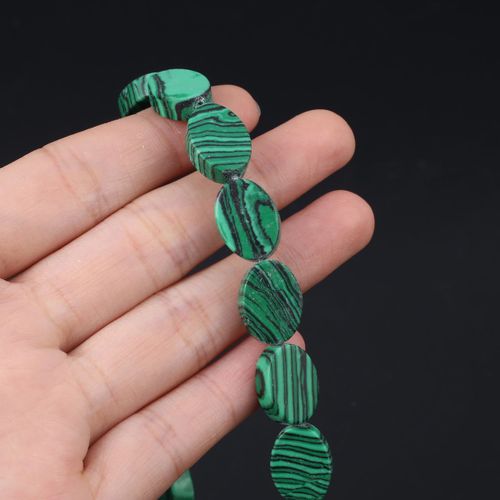 Perles Ovales En Pierre Naturelle, 15 Perles, Malaisiennes, Vertes, Aventauckland, Adt, Pour Le Bricolage De Bijoux De Direction, Collier Et Bracelet