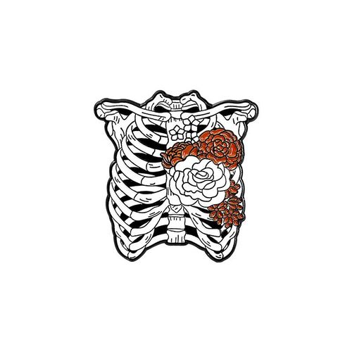 Broche Gothique En Émail Avec Motif De Crâne Rose, C¿Ur, Vampire, Bateau, Rat, Côtelé, Danemark Ge Créatif, Bijoux De Sorcière, Accessoires De Vêtements Punk, Épinglettes