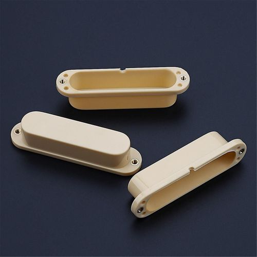 3pcs Crème Sans Trou Fermé Simple Bobine Micro Housses Pour Guitare Électrique De Style Strat