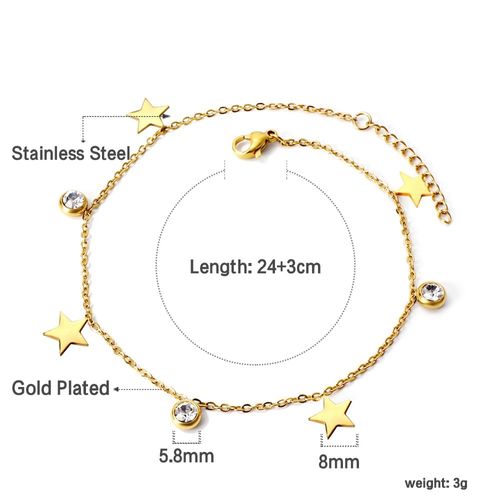 Luxusteel-Bracelet De Cheville En Acier Inoxydable Pour Femme, Breloque C¿Ur Simple Avec Cristal, Rinçage Étanche, Accessoires De Plage D'été