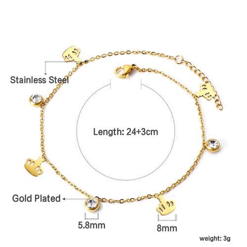 Luxusteel-Bracelet De Cheville En Acier Inoxydable Pour Femme, Breloque C¿Ur Simple Avec Cristal, Rinçage Étanche, Accessoires De Plage D'été