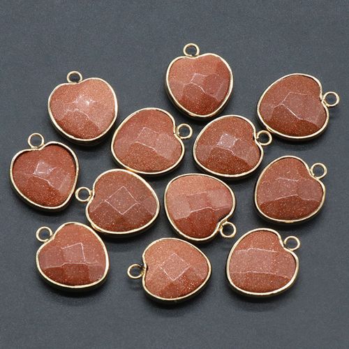 Lot De 5 Pendentifs En Pierre Naturelle À Facettes, En Forme De C¿Ur, Quartz Rose Naturel, ¿Il De Tigre, Breloques Pour Collier, 20x7mm