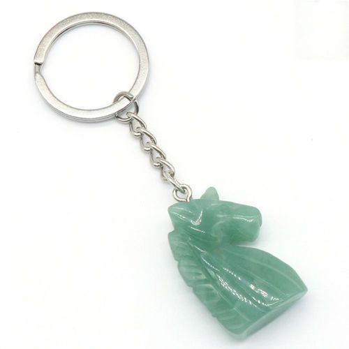 Pierre Naturelle Personnalisée, Quartz Rose, Unakite, Cheval, Porte-Clés, Pendentif De Sac, Bijoux Exquis, Cadeau De Ixd'anniversaire, 25x36mm