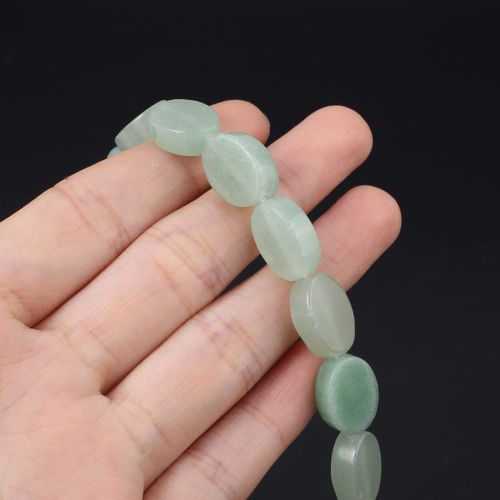 Perles Ovales En Pierre Naturelle, 15 Perles, Malaisiennes, Vertes, Aventauckland, Adt, Pour Le Bricolage De Bijoux De Direction, Collier Et Bracelet
