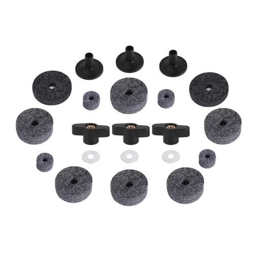 21 Pcs Cymbale Feutres Charleston Embrayage Feutre Cymbale Support Manchons Avec Écrous À Oreilles De Base Et Rondelle De Cymbale Pour Tambour Gris