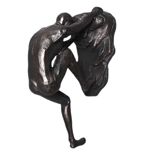 Sculpture, escalade homme Sculpture murale, escalade hommes figures Tenture murale, Statue moderne en résine noire, décoration murale Unique
