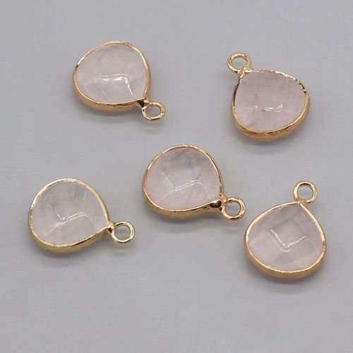 Pendentif En Pierre Naturelle Quartz Rose, Perles Amples, Artisanat, Bricolage, Collier, Bracelet, Boucles D'oreilles, Accessoires De Bijoux, Fabrication De Cadeaux
