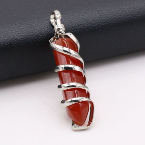 Pendentif Prisme En Spirale En Alliage De Pierres Précieuses Naturelles, Améthyste, ¿Il De Tigre, Artisanat, Bricolage De Collier, Boucle D'oreille, Accessoires De Bijouterie