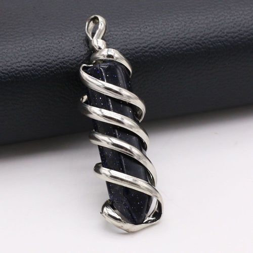Pendentif Prisme En Spirale En Alliage De Pierres Précieuses Naturelles, Améthyste, ¿Il De Tigre, Artisanat, Bricolage De Collier, Boucle D'oreille, Accessoires De Bijouterie