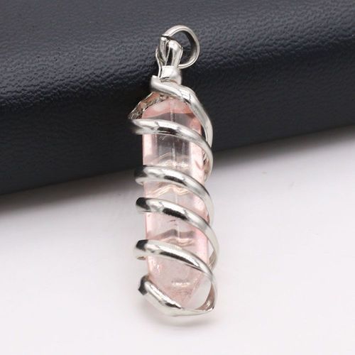 Pendentif Prisme En Spirale En Alliage De Pierres Précieuses Naturelles, Améthyste, ¿Il De Tigre, Artisanat, Bricolage De Collier, Boucle D'oreille, Accessoires De Bijouterie