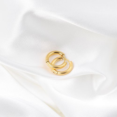 Luxusteel-Boucles D'oreilles Vintage En Acier Inoxydable Pour Femme, Perle En Forme De C, Huggie, Clip Blanc Et Vert, Bijoux En Métal