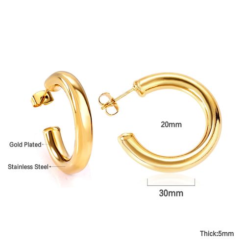 Luxusteel-Boucles D'oreilles Vintage En Acier Inoxydable Pour Femme, Perle En Forme De C, Huggie, Clip Blanc Et Vert, Bijoux En Métal