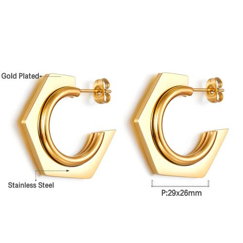 Luxusteel-Boucles D'oreilles Vintage En Acier Inoxydable Pour Femme, Perle En Forme De C, Huggie, Clip Blanc Et Vert, Bijoux En Métal