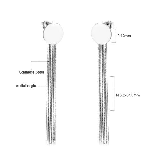 Luxsteel-Boucles D'oreilles Pendantes À Long Pompon Pour Femme, Coeur Noir Tendance, Breloque D'amour, Piercing D'oreille En Acier Inoxydable, Bijoux Cadeaux, 2023