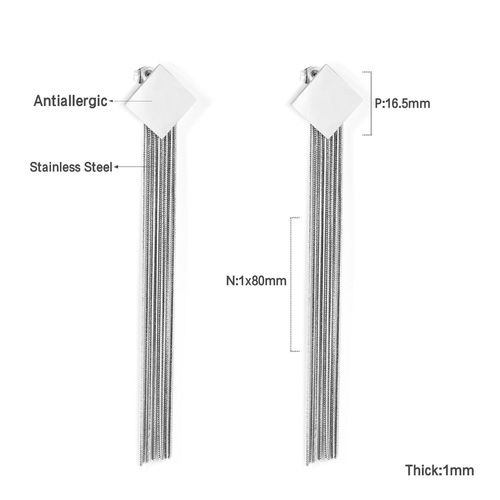 Luxsteel-Boucles D'oreilles Pendantes À Long Pompon Pour Femme, Coeur Noir Tendance, Breloque D'amour, Piercing D'oreille En Acier Inoxydable, Bijoux Cadeaux, 2023