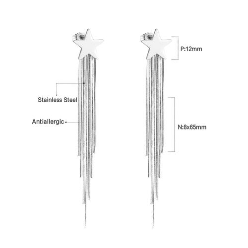 Luxsteel-Boucles D'oreilles Pendantes À Long Pompon Pour Femme, Coeur Noir Tendance, Breloque D'amour, Piercing D'oreille En Acier Inoxydable, Bijoux Cadeaux, 2023