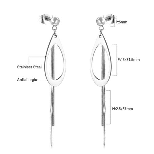 Luxsteel-Boucles D'oreilles Pendantes À Long Pompon Pour Femme, Coeur Noir Tendance, Breloque D'amour, Piercing D'oreille En Acier Inoxydable, Bijoux Cadeaux, 2023