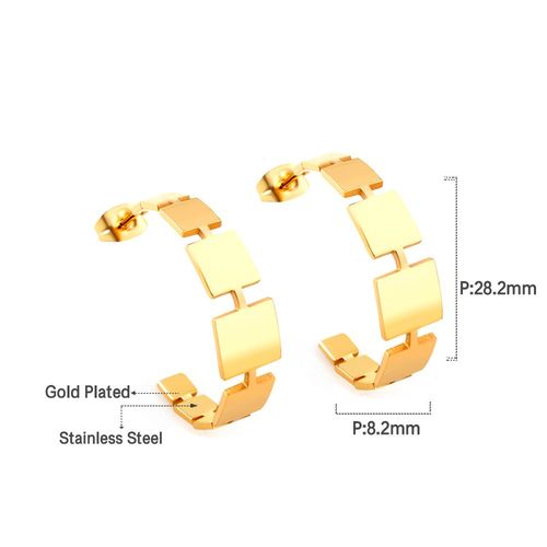 Luxusteel-Boucles D'oreilles Vintage En Acier Inoxydable Pour Femme, Perle En Forme De C, Huggie, Clip Blanc Et Vert, Bijoux En Métal