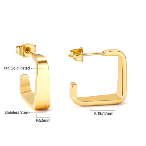 Luxusteel-Boucles D'oreilles Vintage En Acier Inoxydable Pour Femme, Perle En Forme De C, Huggie, Clip Blanc Et Vert, Bijoux En Métal