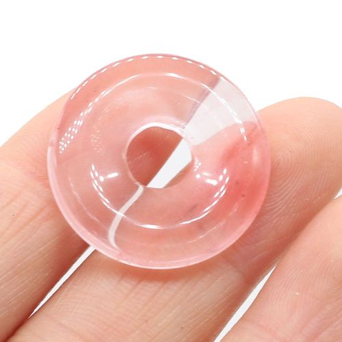 Perle En Pierre Naturelle, Grand Trou, Quartz Rose, Cristal D'agate, Pour La Fabrication De Bijoux, Collier, Bracelet, Artisanat Fait À La Main, 25x25mm