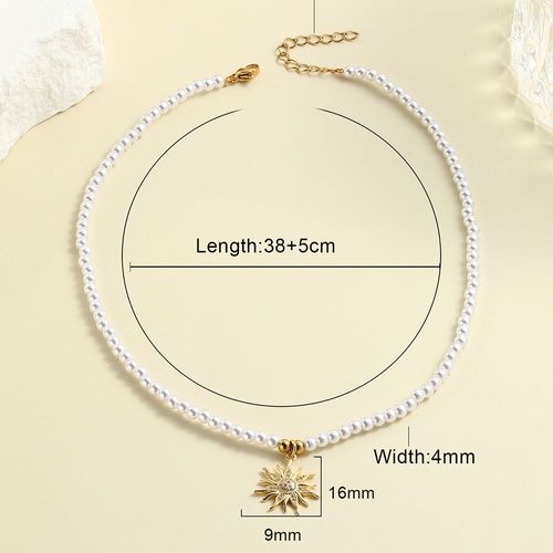 Collier De Perles En Or Pour Femme, Fermoir En Acier Inoxydable, Micro Pavé, Document Doré, Livraison Gratuite