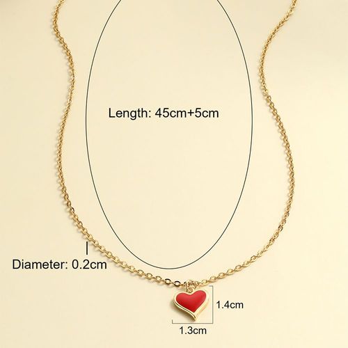 Collier Pendentif Coeur Rouge Pour Femme, Bijoux Compiedmont, Acier Inoxydable Jogold, Document Starter, Mode, Livraison Gratuite