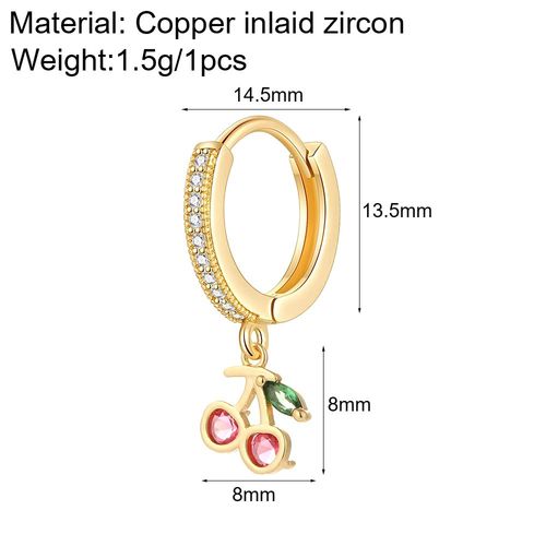 Boucles D'oreilles De Style Bohème Pour Femme, Bijoux En Forme De Fruit, Non-Dangle, Or, Document, Cerceau, Mignon, Equation, Orange, 1 Pièce, 1mes, Mode Coréenne, Nouveauté