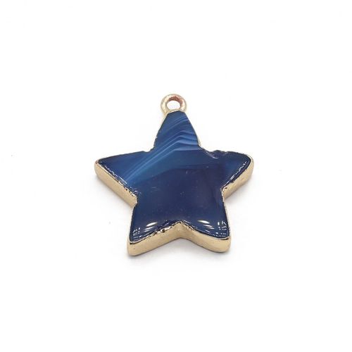 Pendentif En Agate À Rayures Étoiles, Pierre Naturelle À Cinq Branches, Breloque Pour Bijoux, Collier, Boucle D'oreille, Accessoires De Bricolage, 32x34mm