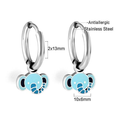 Boucles D'oreilles De Luxe En Acier Inoxydable Avec Animal Suspendu Pour Petite Fille, Garçon, Panda, Grenouille, Dinosaure, Boucle D'oreille De Noël