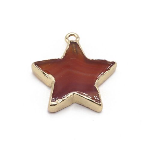 Pendentif En Agate À Rayures Étoiles, Pierre Naturelle À Cinq Branches, Breloque Pour Bijoux, Collier, Boucle D'oreille, Accessoires De Bricolage, 32x34mm