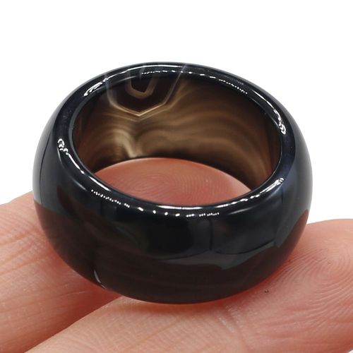 Bague En Agate Naturelle Exquise, Jaune, Noir, Rouge, Vert, Bijoux De Couple Simples, Anniversaire Des Travailleurs, Meilleur Cadeau Pour Hommes Et Femmes