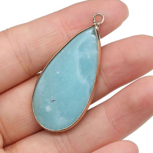 Pendentif Amazonite Naturel En Forme De Goutte D'eau, Améthystes Naturels Pour Femmes Et Hommes, Fabrication De Bijoux Diy, Collier 20x45mm