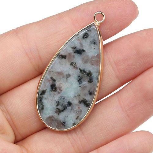 Pendentif Amazonite Naturel En Forme De Goutte D'eau, Améthystes Naturels Pour Femmes Et Hommes, Fabrication De Bijoux Diy, Collier 20x45mm