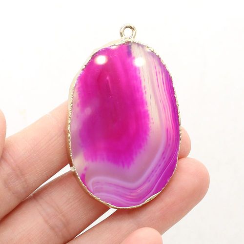 Collier En Pierre Naturelle Multicolore Pour Femmes, Bijou En Agate, Pendentif, Artisanat Fait À La Main, Accessoires Pour Femmes, Taille 37x60mm
